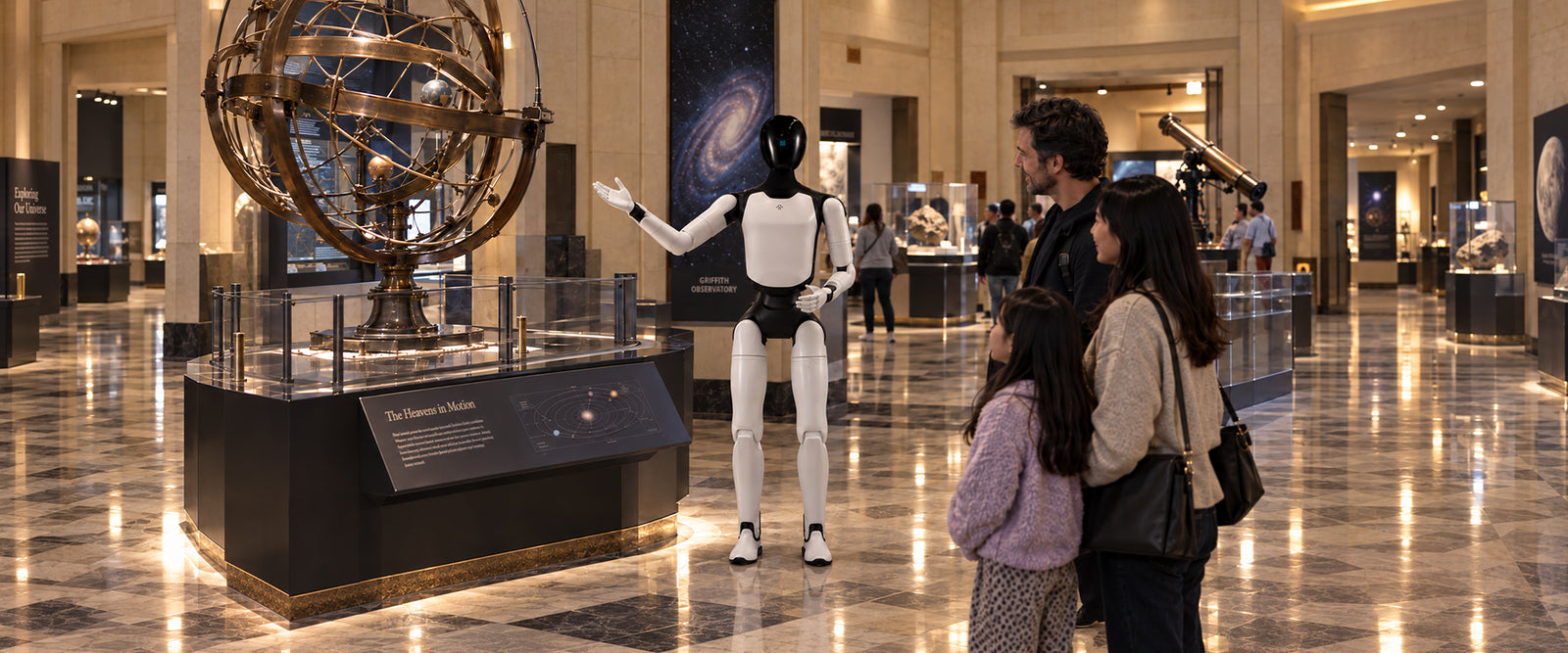 FF All-New Futurist guiding visitors through a museum hall